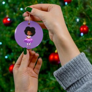 Personalized Ceramic Ornament - Cute Girl in Purple Tutu - Perfect Holiday Gift for Kids