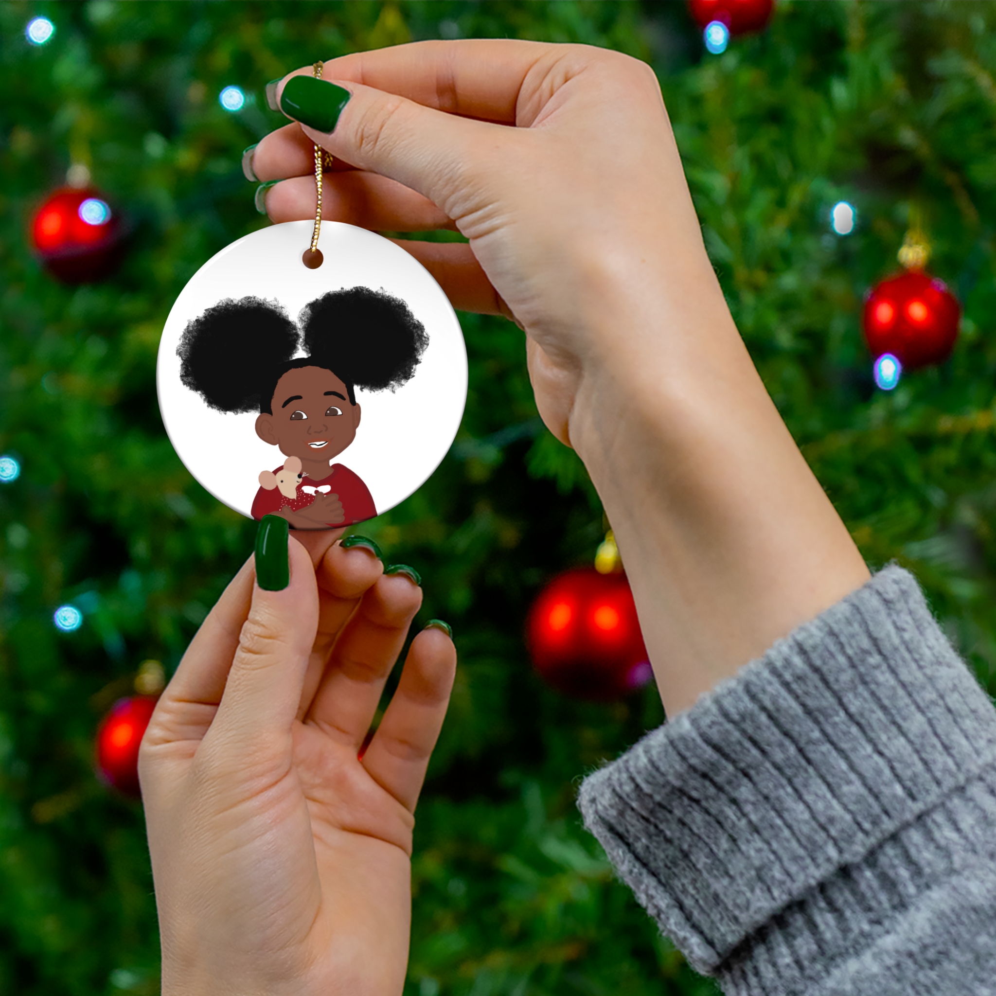 Personalized Ceramic Holiday Ornament - Cherished Memories with Customizable Shapes - Image 2