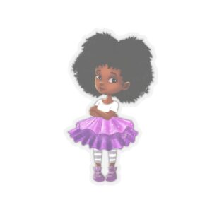 Cute African American Girl Kiss-Cut Stickers - Perfect for Laptops, Water Bottles & Journals